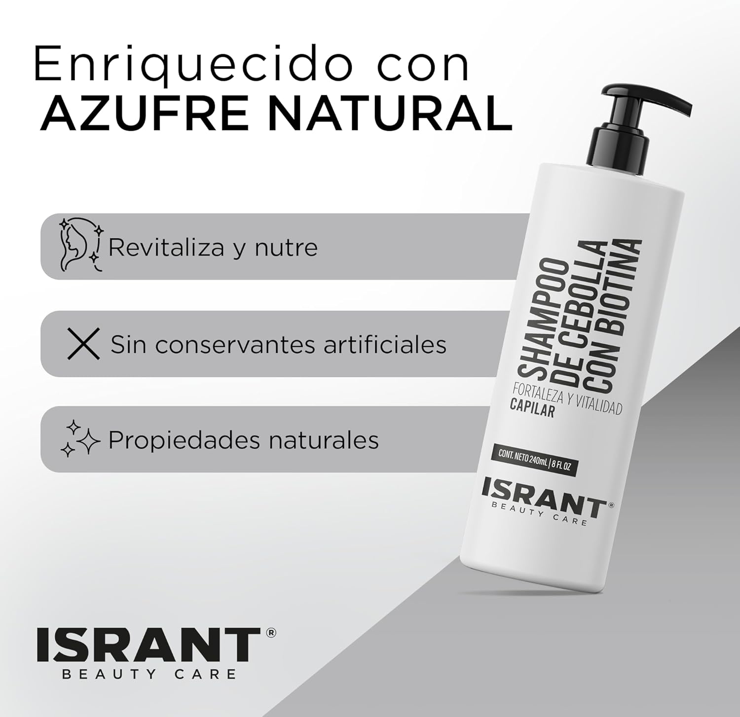 Shampoo de Cebolla con Biotina 4 en 1 ISRANT®