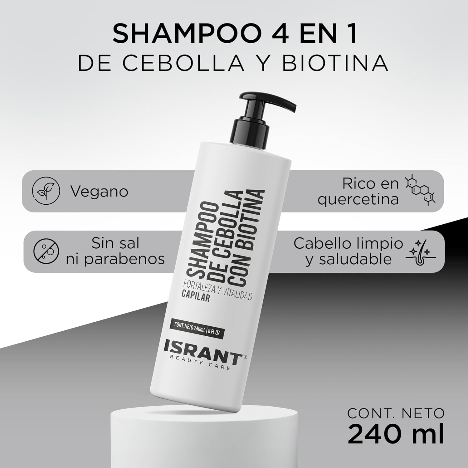 Shampoo de Cebolla con Biotina 4 en 1 ISRANT®